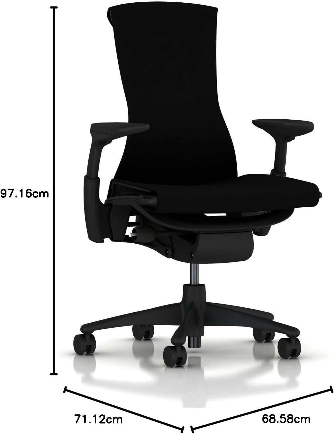 Herman Miller Embody Ergonomic Office Chair | Fully Adjustable Arms and Carpet Casters | Black Rhythm