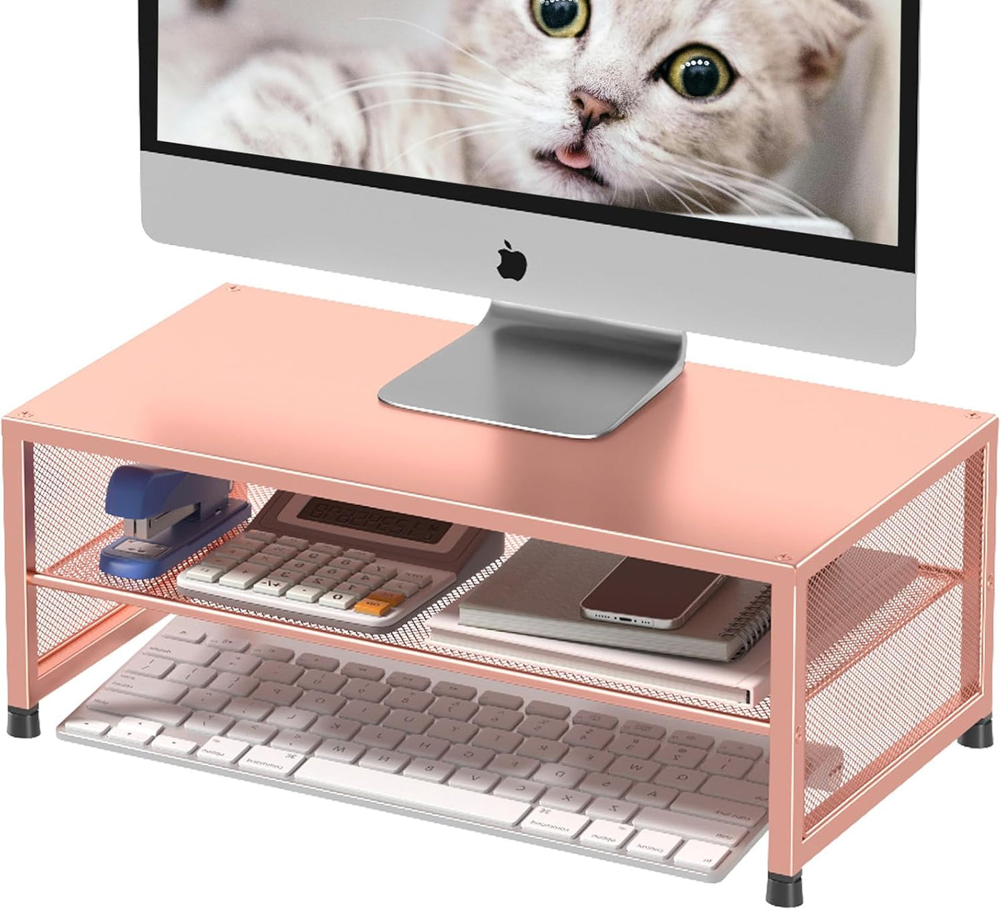 Desk Organizers and Accessories, Computer Monitor Stand Riser, Printer & Laptop Stand, Office Desk Accessories & Desktop Workspace Organizers for Office Supplies (Black)