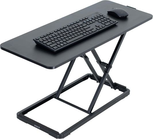 VIVO Single Top 30 inch Scissors Lift Keyboard and Mouse Riser, Height Adjustable Laptop Desk, for Ergonomic Sit Stand Workstations, Black, DESK-V030A